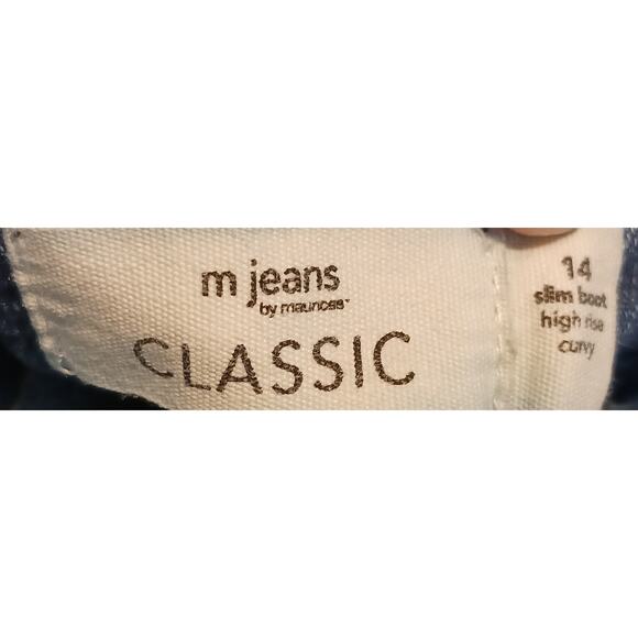 Maurices Mjeans Slim Boot High-Rise Curvy Stretch 14 Long 34Wx33L belt loop hole - Picture 9 of 9